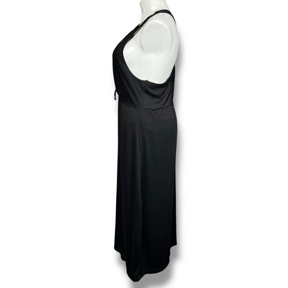 Vintage Torrid Womens Maxi Blouson Sundress V Neck Sleeveless Lace Back Black 4X - Picture 6 of 11